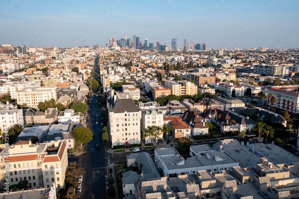 Wall mural Koreatown Los Angeles, CA Neighborhood Aerial Photo