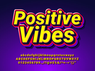Naklejka na ściany i meble Positive Vibes Youth Bold Text Effect