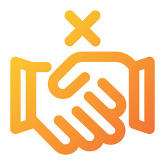 no handshake icon illustration