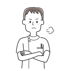 腕組みして怒っている看護師