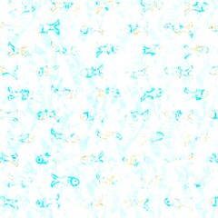 Batik fish tie dye wash background. Mottled underwater swimming fishes for beach swimwear. Fun summer trendy beach fashion print. Digital fluid watercolor effect. High resolution seamless pattern.