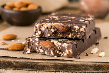 chocolate bar with almonds