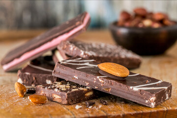 chocolate bar with almonds