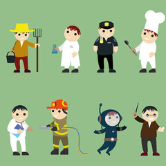 Vector set of people of different professions. Flat design illustration