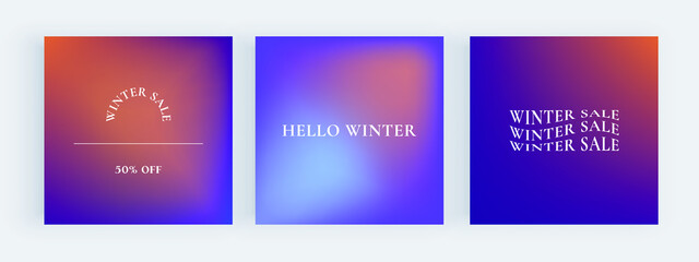 Purple and blue gradient templates for social media posts
