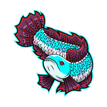 Channa fish mascot logo design