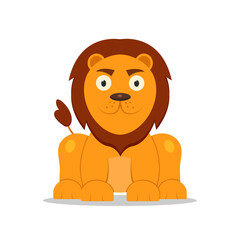 vector illustration cute lion isolated on white background