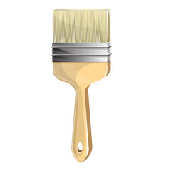 Vector realistic stylized image of paint brush isolated on white background. EPS 10. Cartoon. Concept