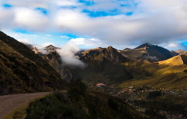 cloudy and cold morning in the city of huancavelica