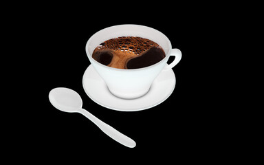 Cup of coffee and spoon