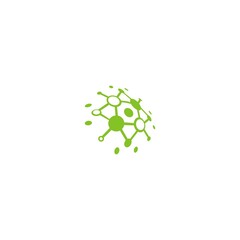 Abstract vector circle logotype unusual isolated chem logo Virus icon sun