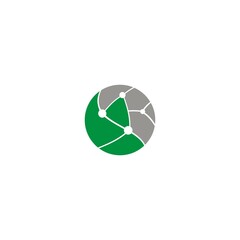 Obraz premium Abstract vector circle logotype unusual isolated chem logo Virus icon sun