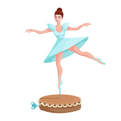 Childrens toy ballerina music box cartoon vector graphics. © Катерина Якубович