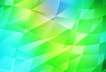 Fototapeta na wymiar Light Blue, Green vector gradient triangles pattern.