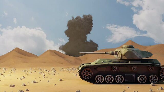 tank with explosion