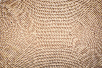 Natural jute rug close-up. Background or texture.