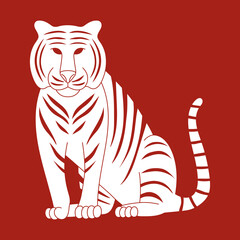 red chinese tiger tattoo, majestic asian predator