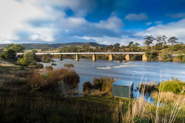 Fototapeta na wymiar Railway bridge in the countryside of Tasmania