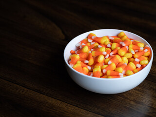Bowl of Tasty Halloween Candy Corn