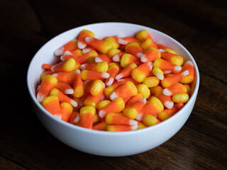 Bowl of Tasty Halloween Candy Corn