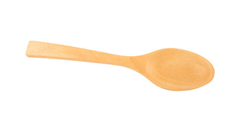 Wooden spoon isolated on white background. 