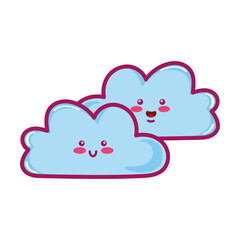 kawaii clouds characters