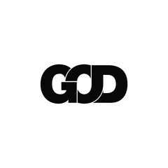 GOD letter monogram logo design vector