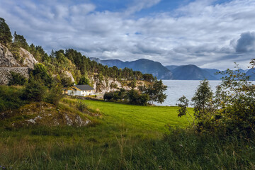 House by the fiord, Norway.