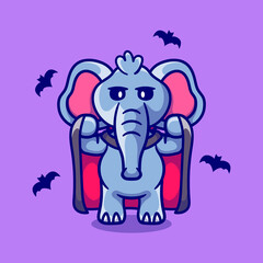 cute elephant wearing vampire halloween costume