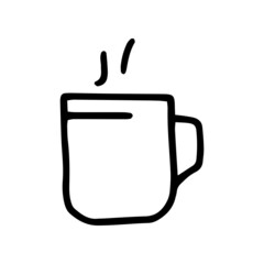 Obraz premium coffee mug line vector doodle simple icon