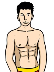 Fototapeta premium cute man cartoon on white background