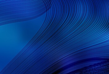 Naklejka premium Light BLUE vector background with curved lines.