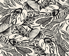 tropical leaves pattern perfect for decoration and textiles