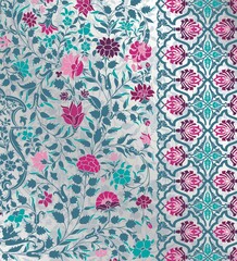 wedding card design, traditional paisley floral pattern , royal India	