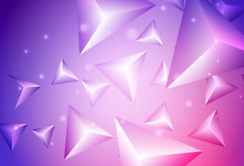 Light Purple, Pink vector background with triangles.