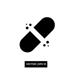 Glyph capsule icon vector illustration logo for many purpose. Isolated on white background. – Vector
