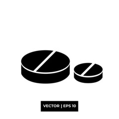 Glyph capsule icon vector illustration logo for many purpose. Isolated on white background. – Vector