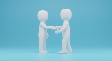 handshake illustration 3d rendering