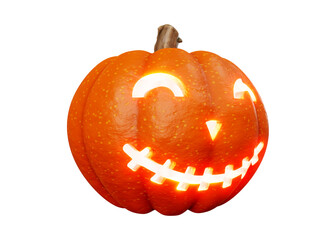 3d rendering of jack pumpkins lantern halloween concept isolated on white background