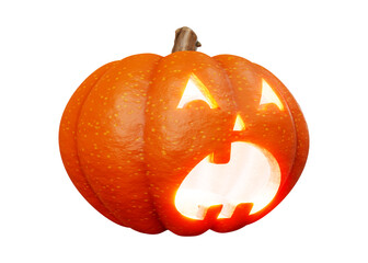 3d rendering of jack pumpkins lantern halloween concept isolated on white background