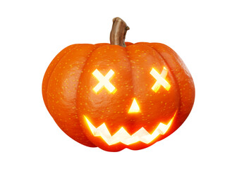 3d rendering of jack pumpkins lantern halloween concept isolated on white background