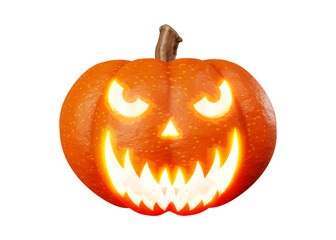 3d rendering of jack pumpkins lantern halloween concept isolated on white background