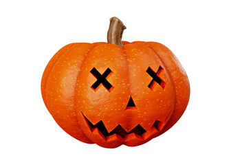 3d rendering of jack pumpkins halloween concept isolated on white background