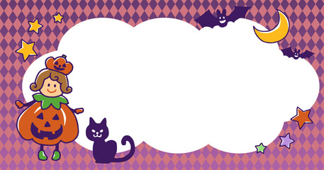 ハロウィンイメージのかわいい背景デザインイラスト
