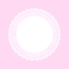 シンプルなレースのフレーム　パステルピンク