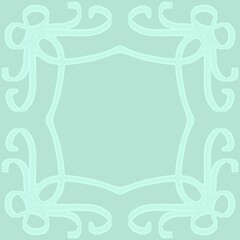 リボン飾りのスクエアフレーム　ペールグリーン