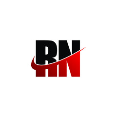 Letter RN simple logo design vector