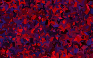 Dark Pink, Red vector background with colored stars.