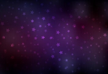Fototapeta na wymiar Dark Pink, Yellow vector background with xmas snowflakes, stars.