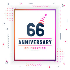 66 years anniversary greetings card, 66 anniversary celebration background free vector.